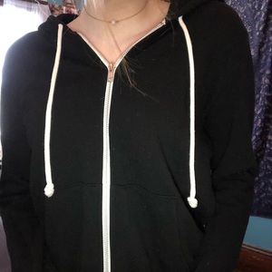 h&m divided black zip up hoodie